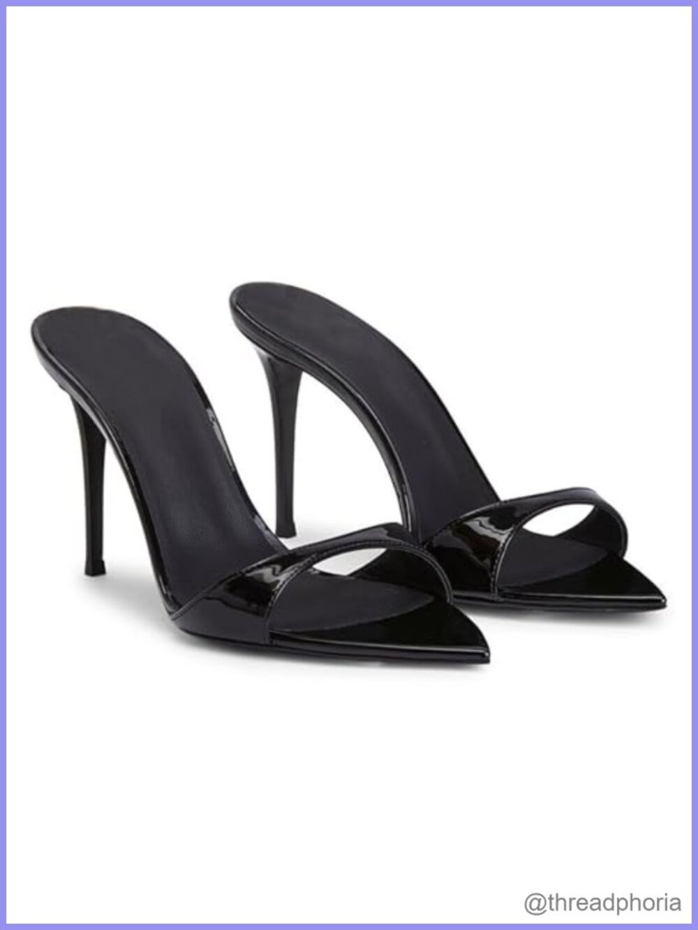Leather Pointed Open Toe Stiletto Slingback Sandals Slip-On Dress Mules